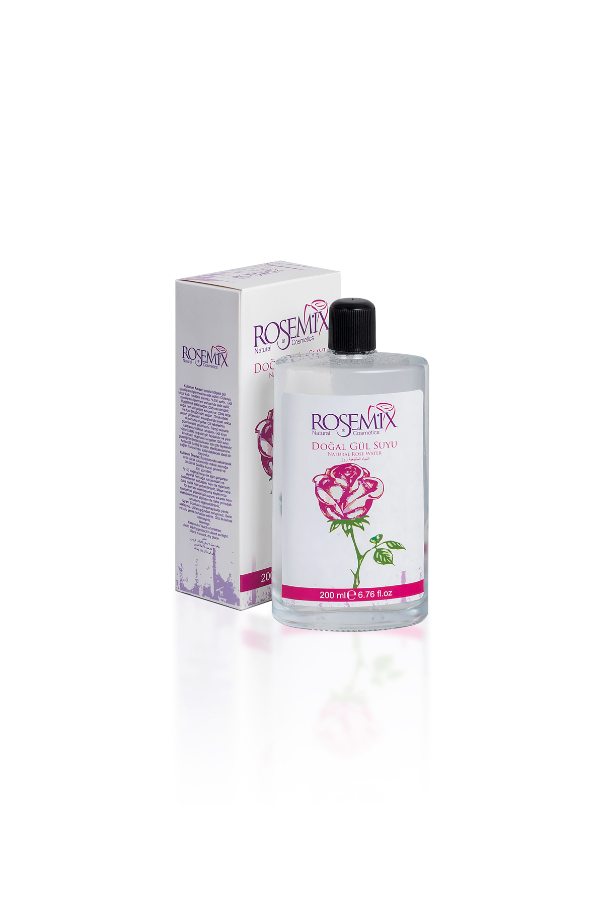 Rosemix - Doğal Gülsuyu 200 Ml Cam Şişe - 2 Adetlik Set Ürün