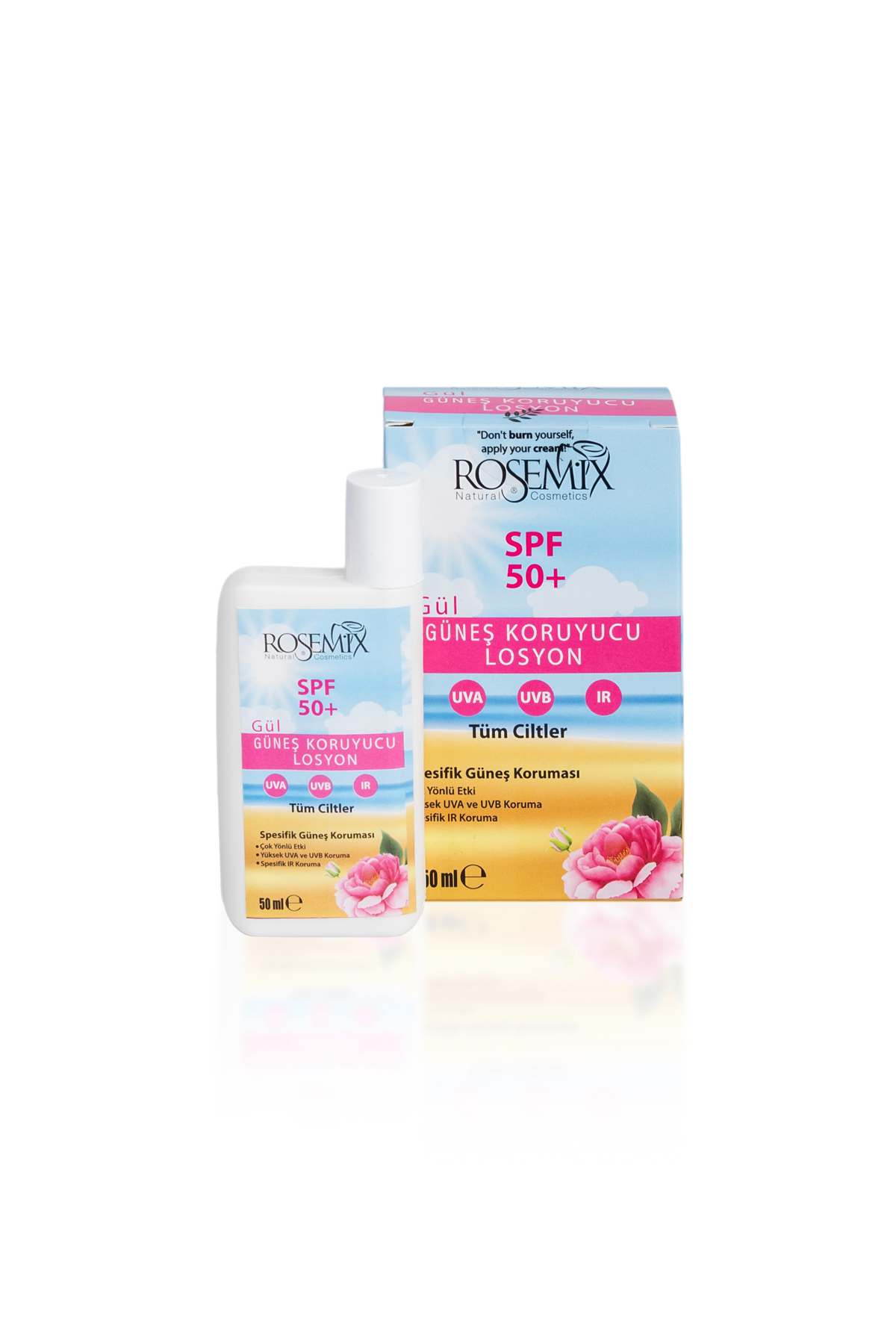 Rosemix - Gül Yağlı Güneş Koruyucu Losyon +50 Spf + - 2 Adetlik Set Ürün